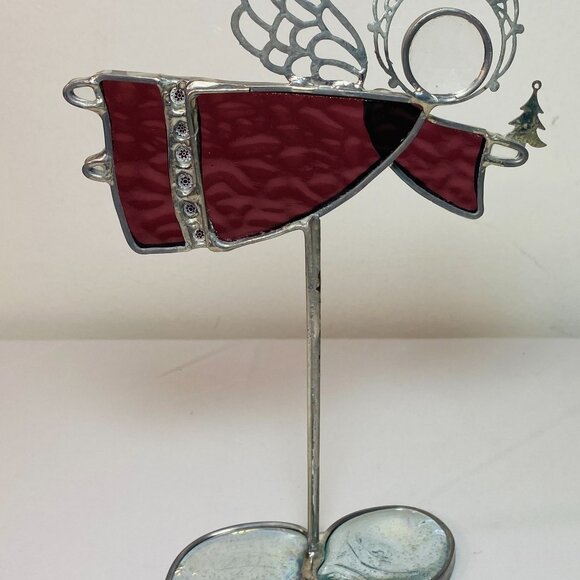 VNTG Stained Glass & Metal Angel Figurine 8.5” x 6” EUC - Picture 4 of 6